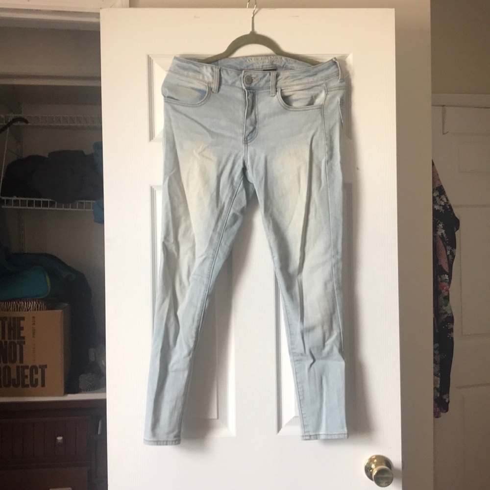 Super stretch light blue jeans